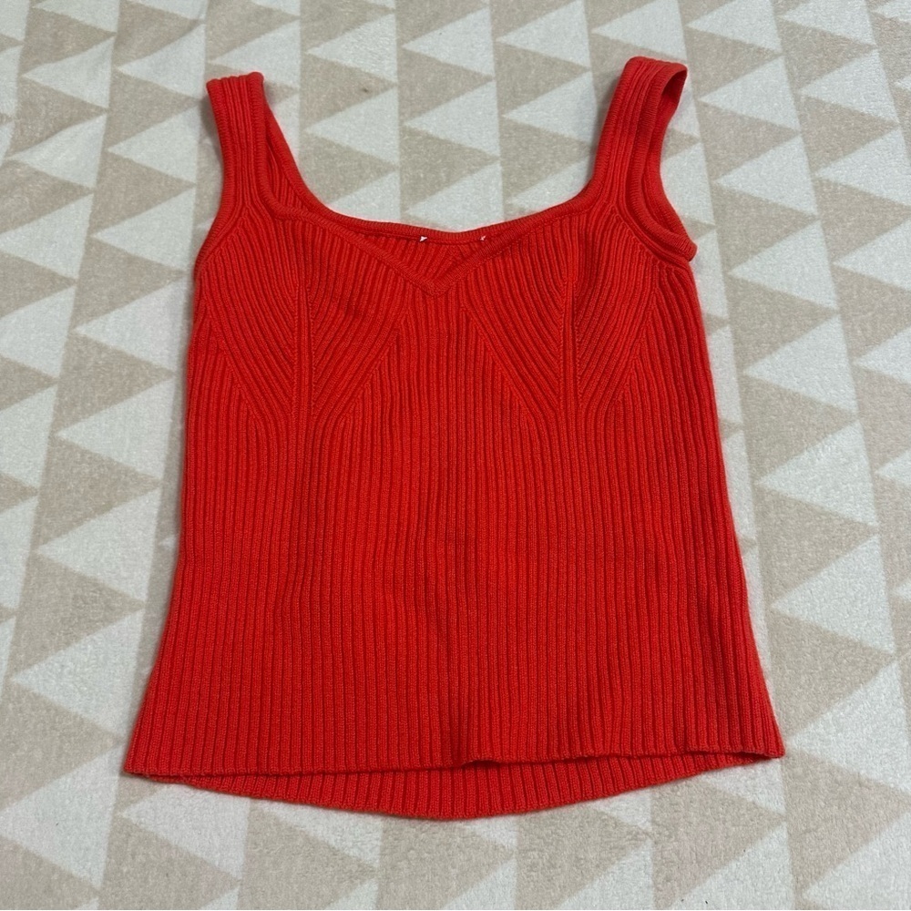 Tanya Taylor Jules knit tank top orange
